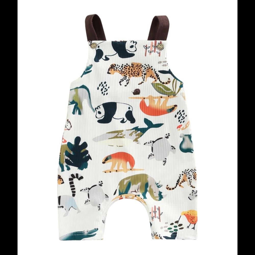 🎄Baby Boys Girls Jumpsuit Animal Print Button Romper 6/9 3 for $15 w bundle